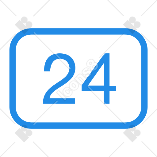 24 Number In Blue Color