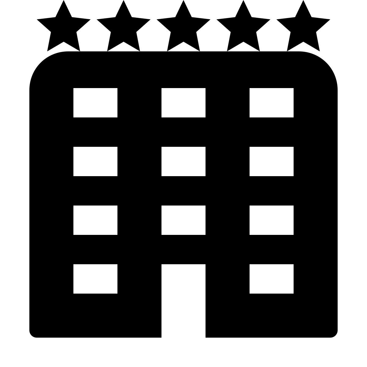 ios 17 filled style 5星级酒店 icon