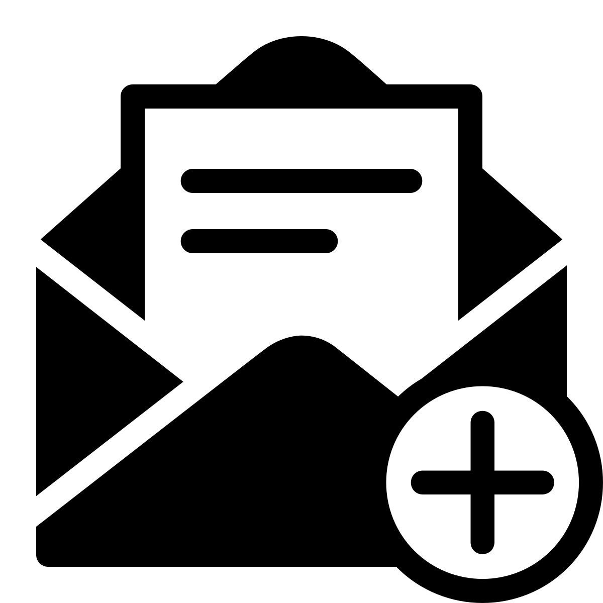 ios 17 filled style adicionar envelope aberto icon