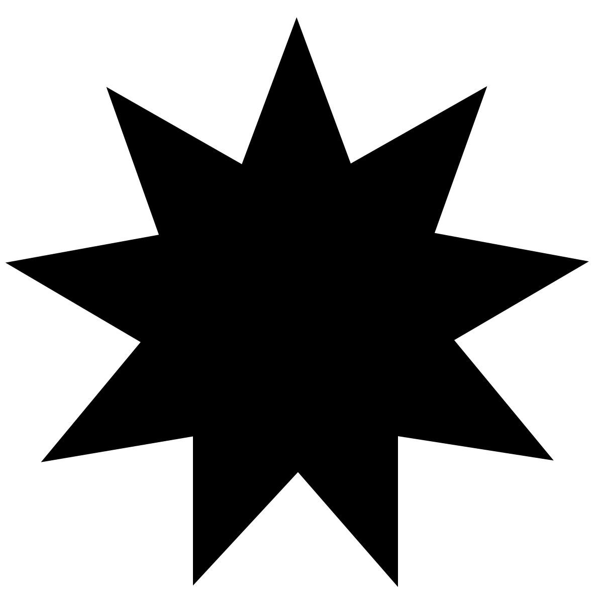 ios 17 filled style bahai star icon