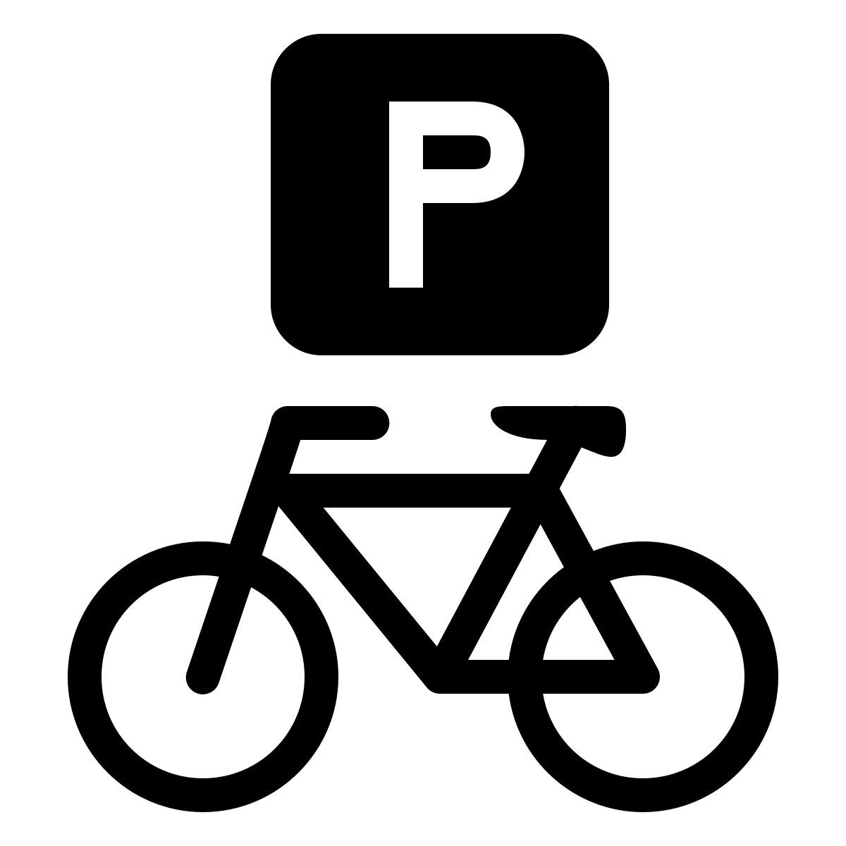 ios 17 filled style 自行车停放 icon