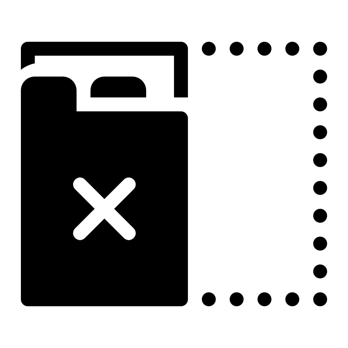 ios 17 filled style chiusura schede nel riquadro sinistro icon