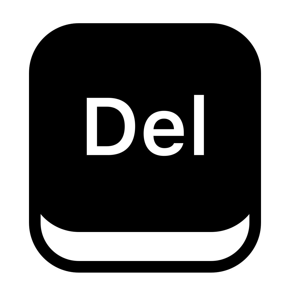 ios 17 filled style del key icon