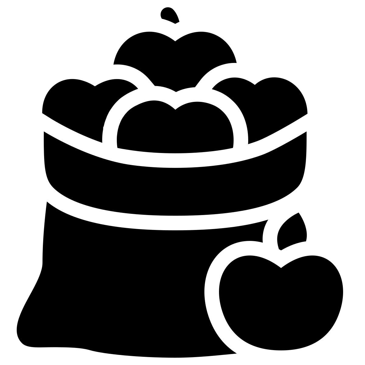 ios 17 filled style 水果袋 icon