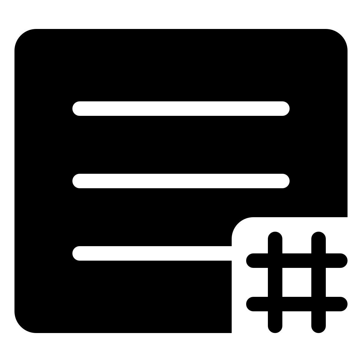 ios 17 filled style feed de atividade com hashtag icon