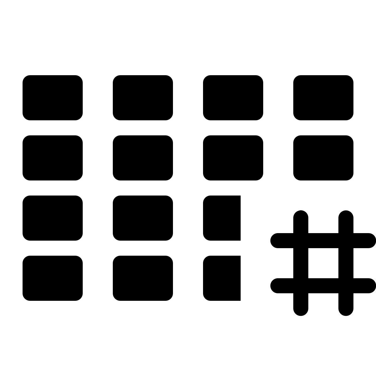 ios 17 filled style hashtag activity grid icon