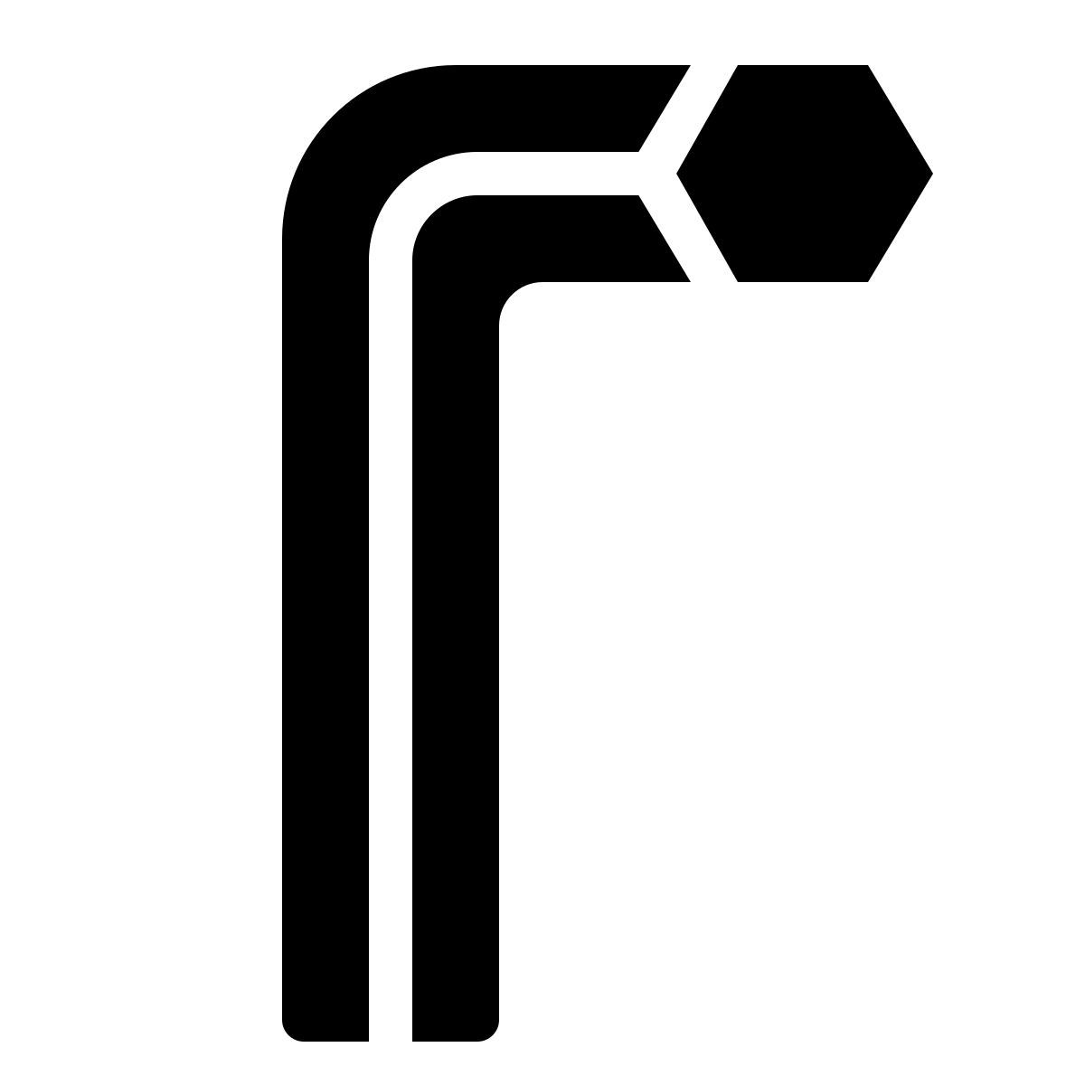 ios 17 filled style llave hexagonal icon