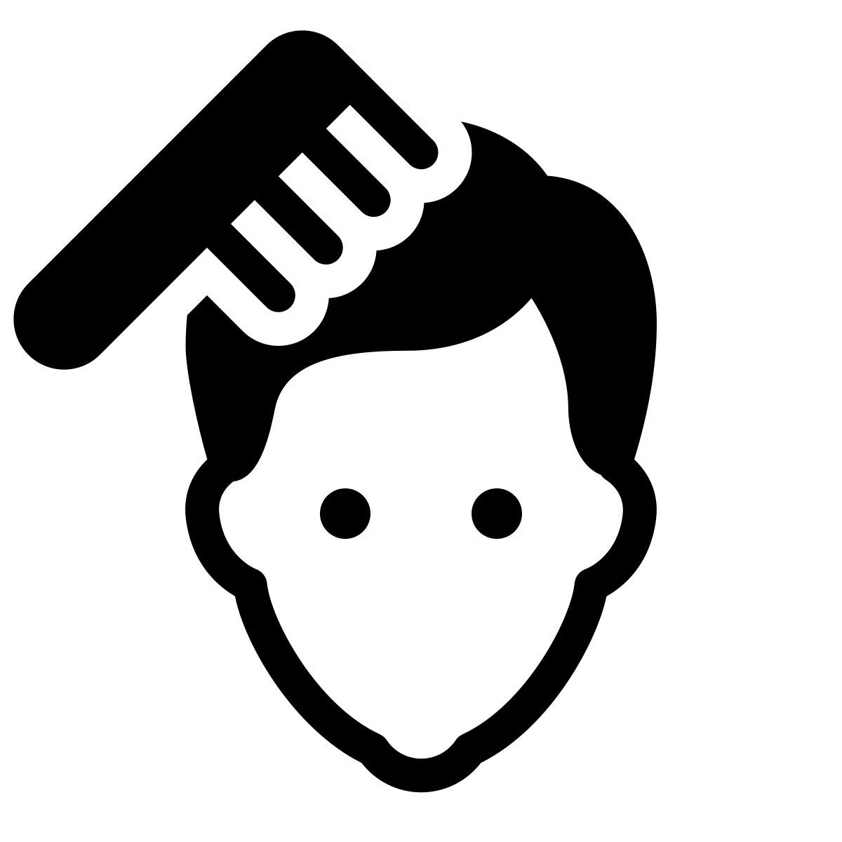 ios 17 filled style hombre peinandose icon