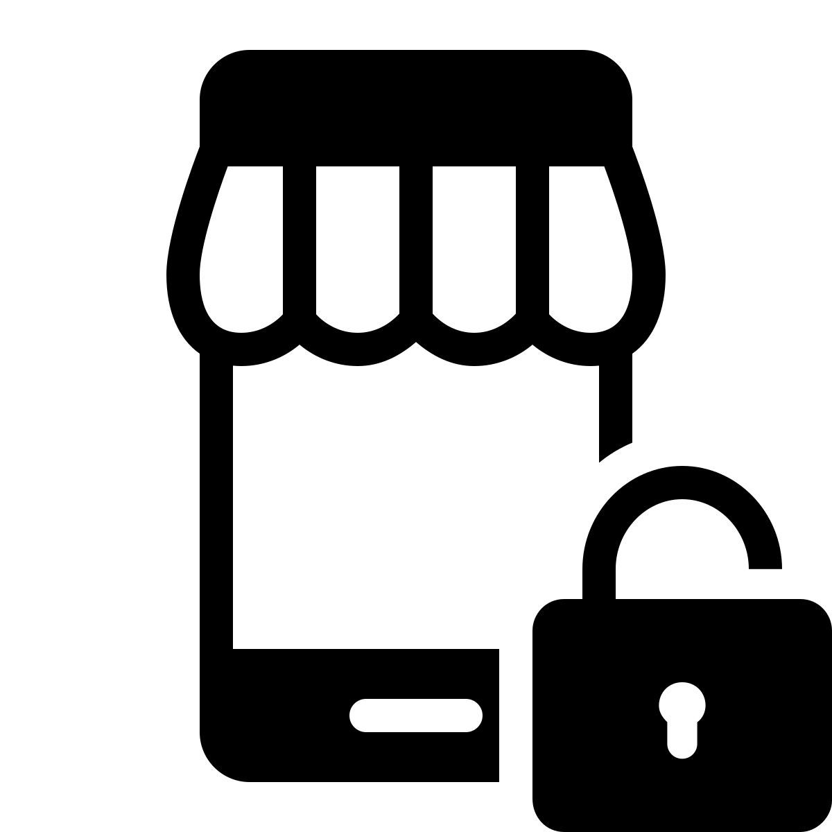 ios 17 filled style connexion sécurisée à la boutique mobile icon