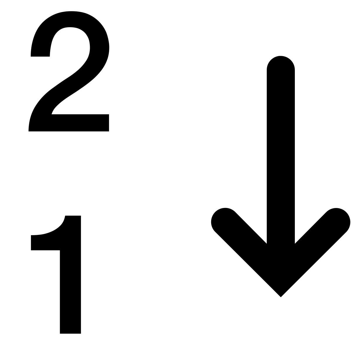 ios 17 filled style ordinamento numerico inverso icon