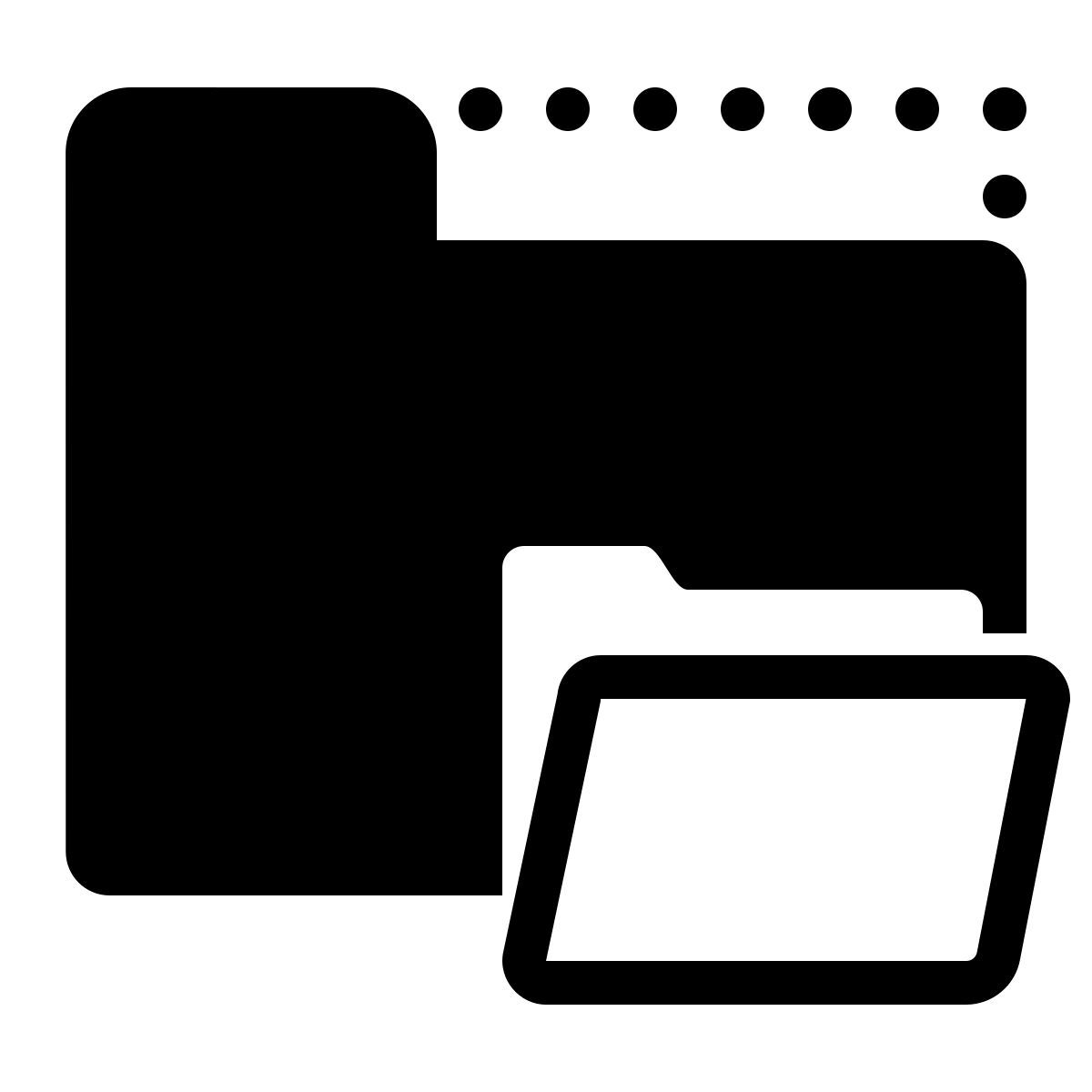 ios 17 filled style 새 탭에서 폴더 열기 icon
