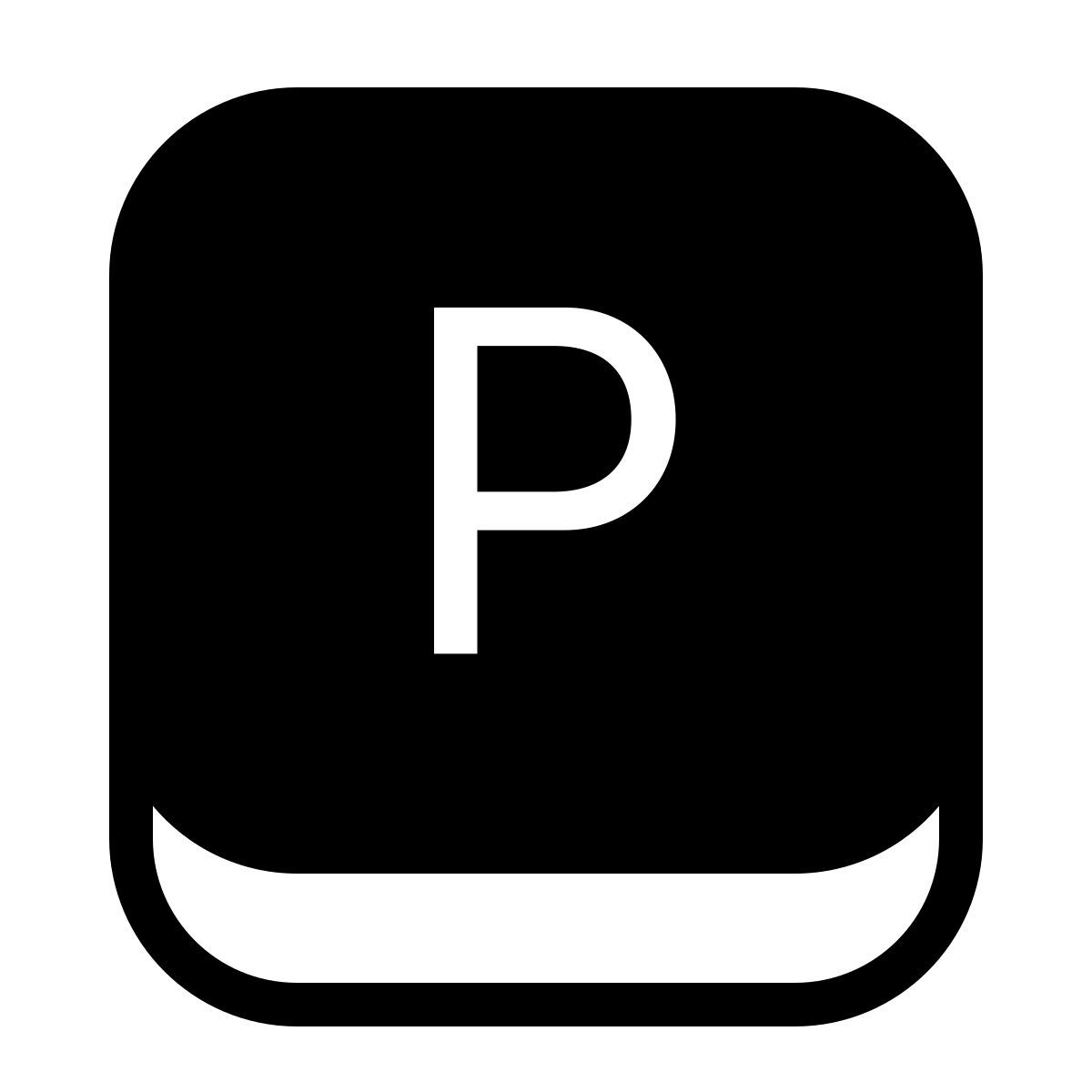 ios 17 filled style tasto p icon