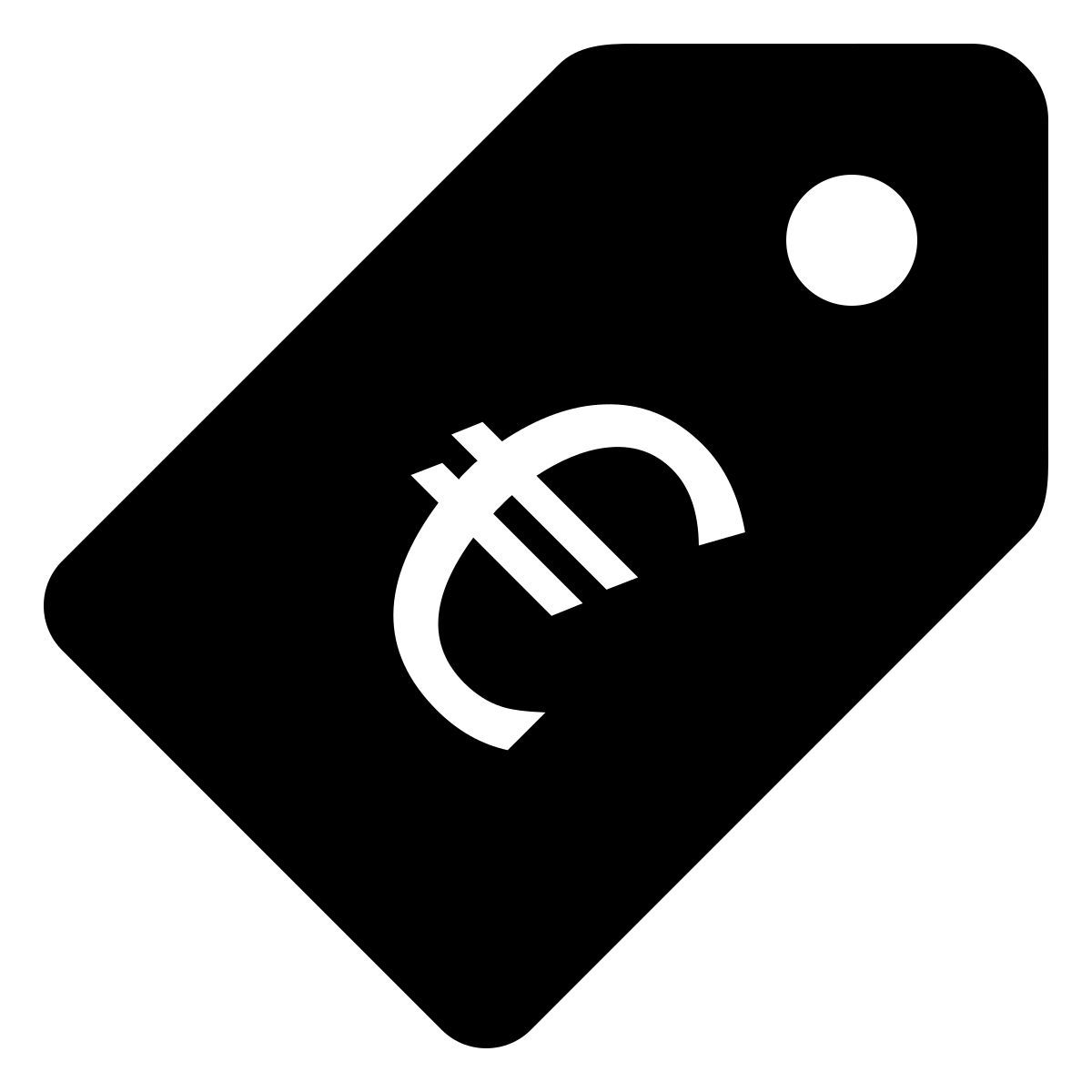 ios 17 filled style euro etiqueta de precio icon