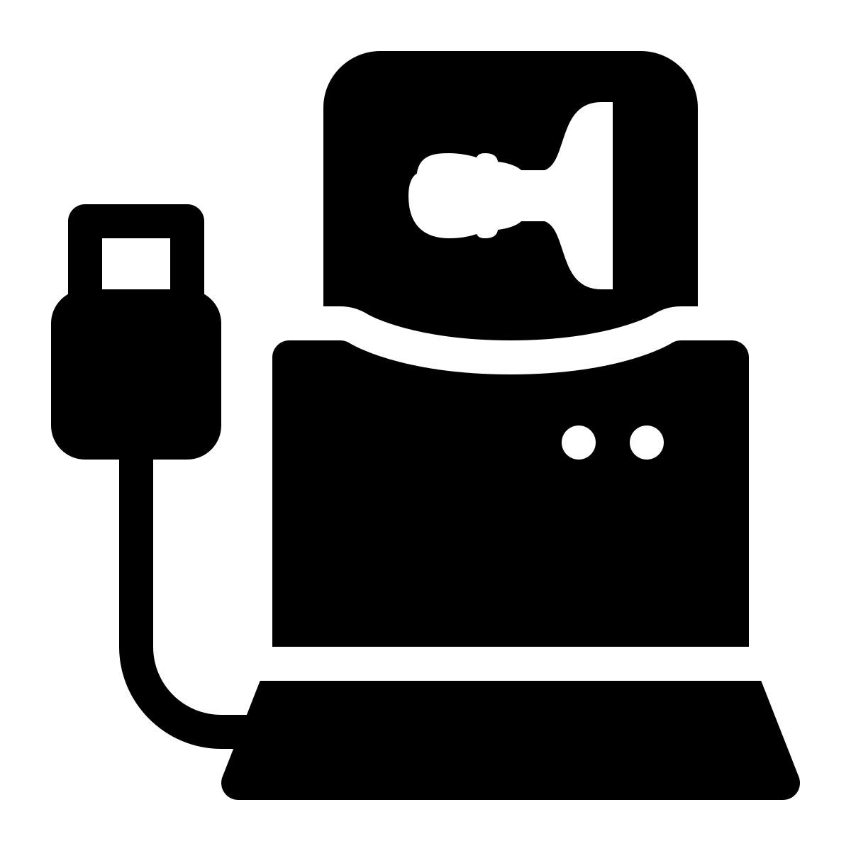 ios 17 filled style lector de tarjeta inteligente con cable usb icon