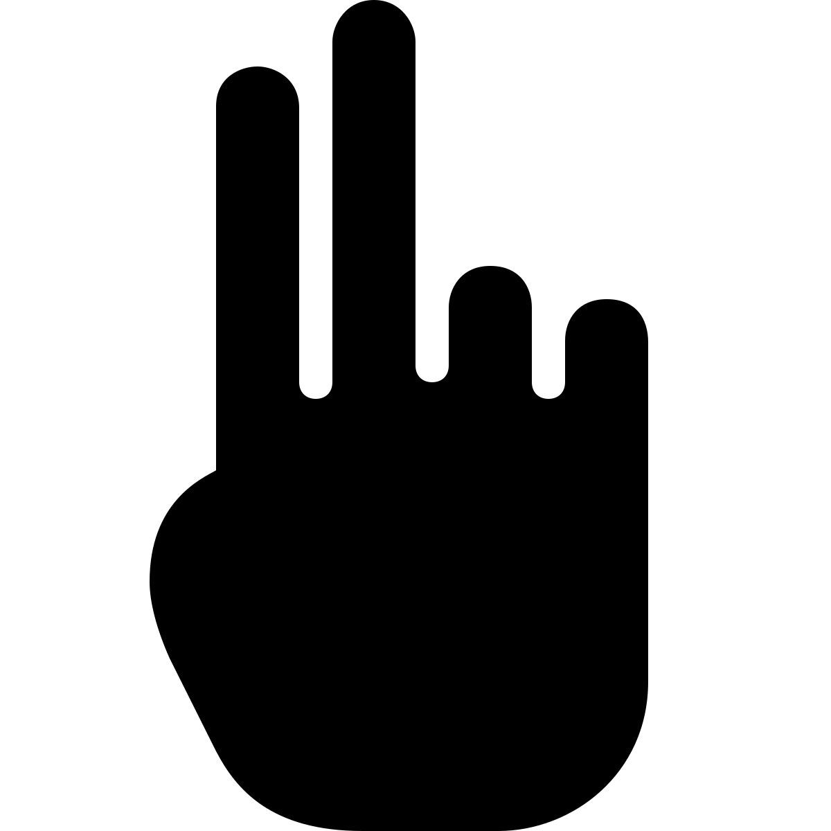 ios 17 filled style three fingers icon