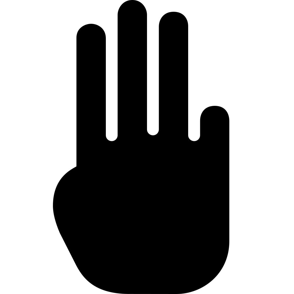ios 17 filled style three fingers icon