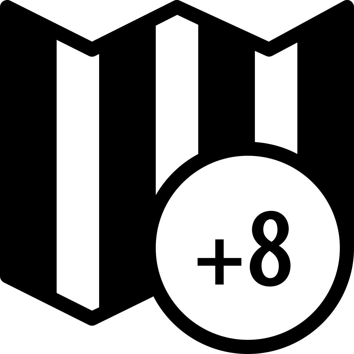 ios 17 filled style 시간대 +8 icon