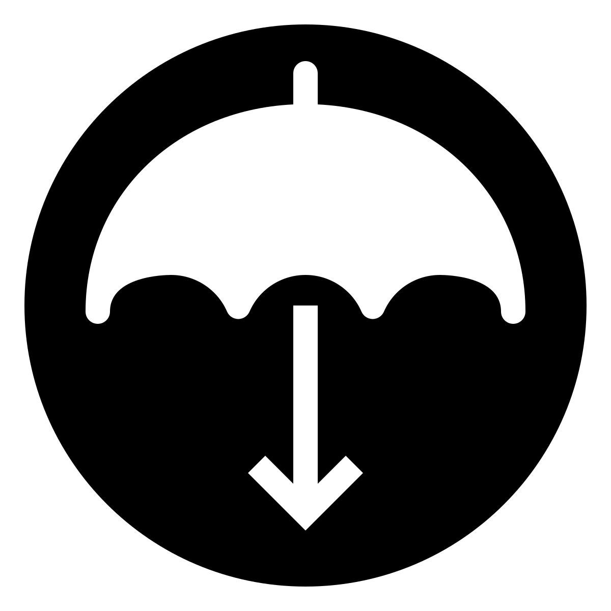 ios 17 filled style ombrello in cerchio icon