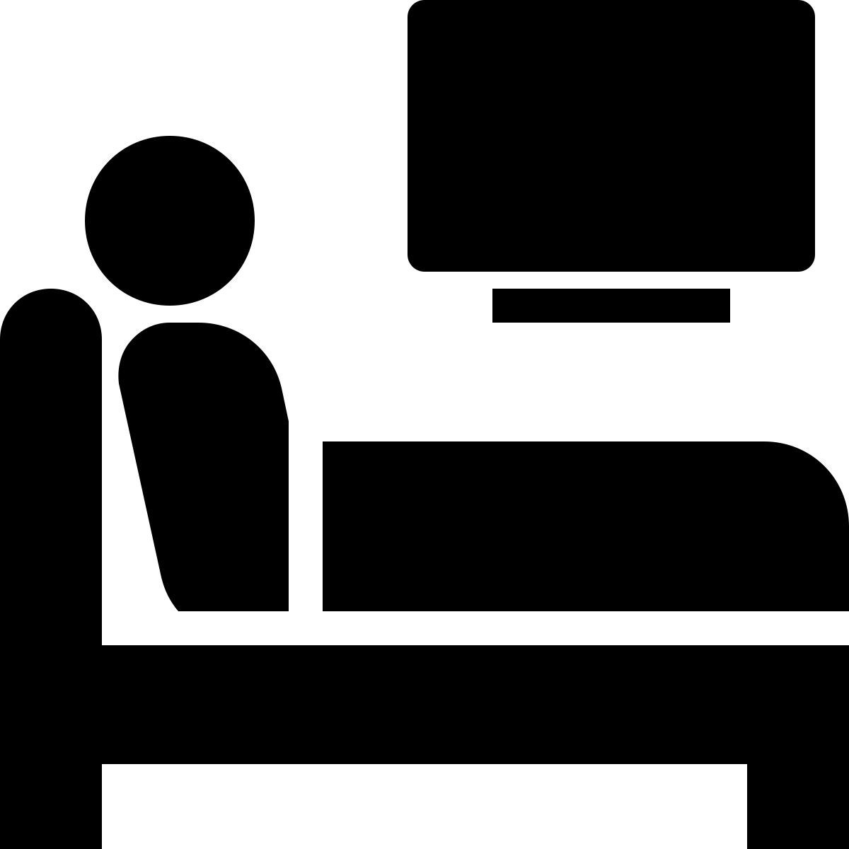 ios 17 filled style regarder la télévision au lit icon