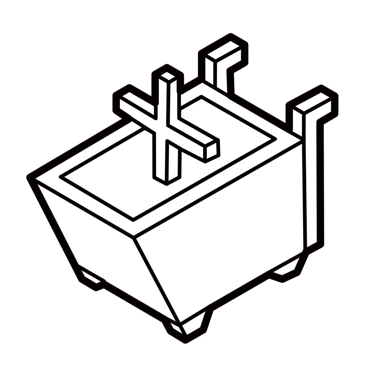 isometric line style add shopping cart icon