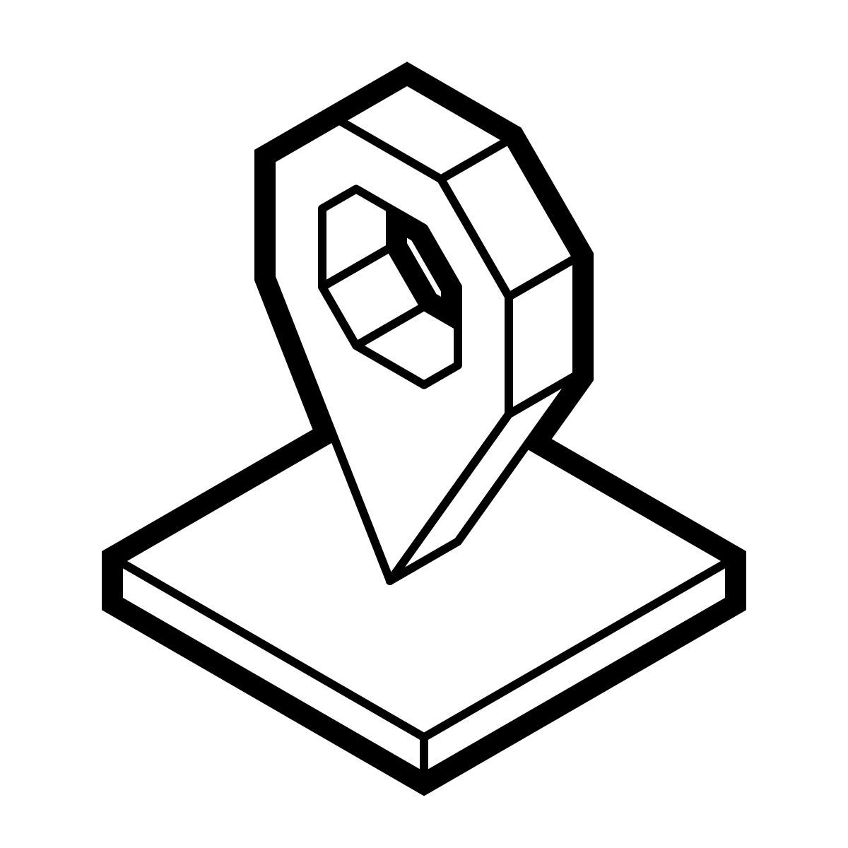 isometric line style 地图点 icon