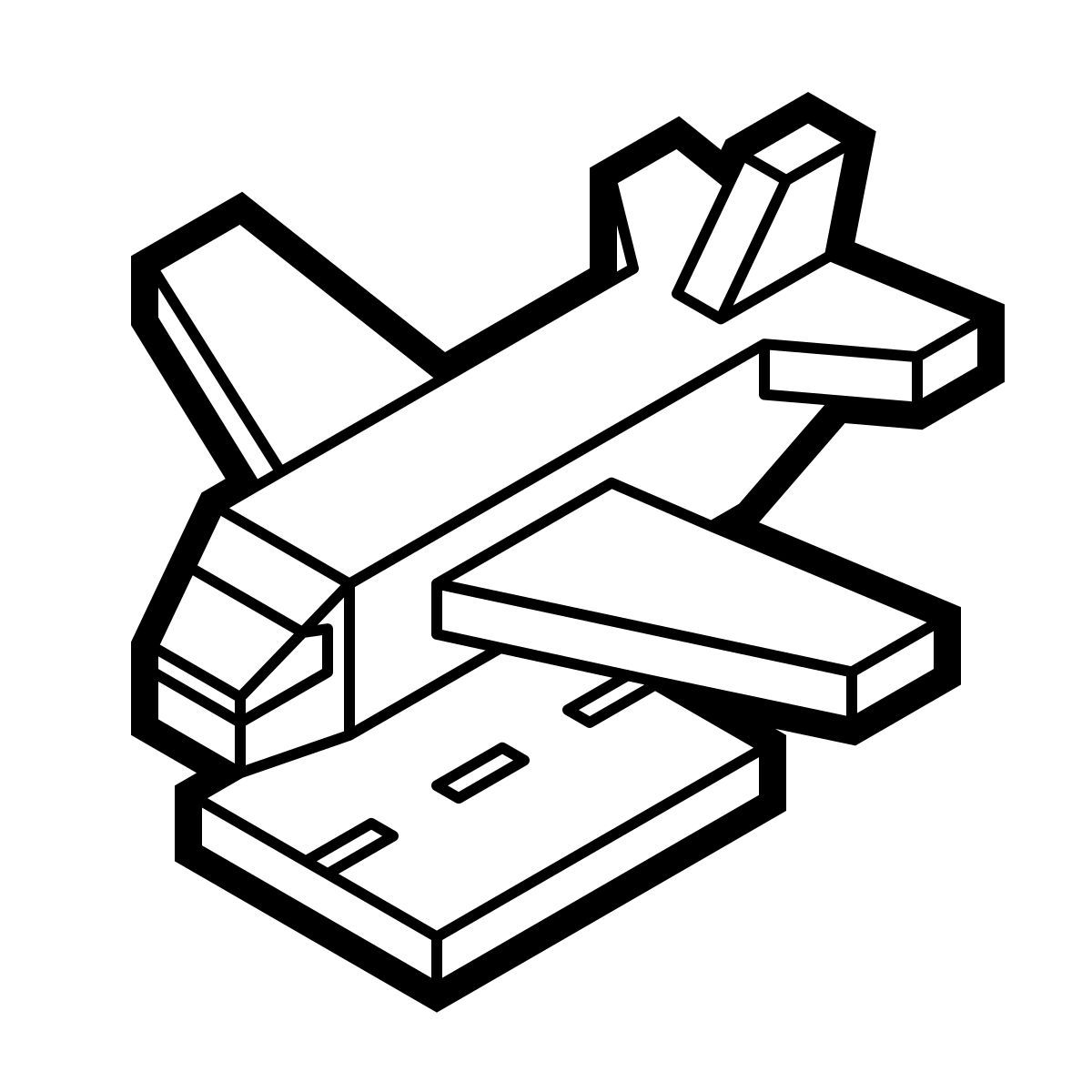 isometric line style atterraggio aereo icon
