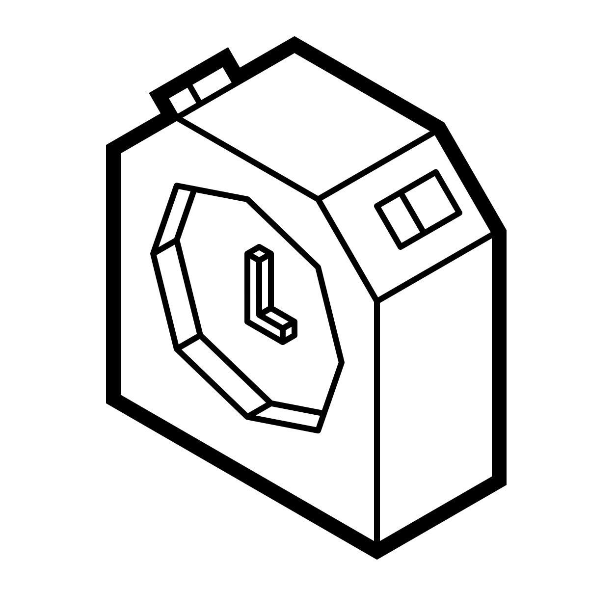 isometric line style relógio despertador icon