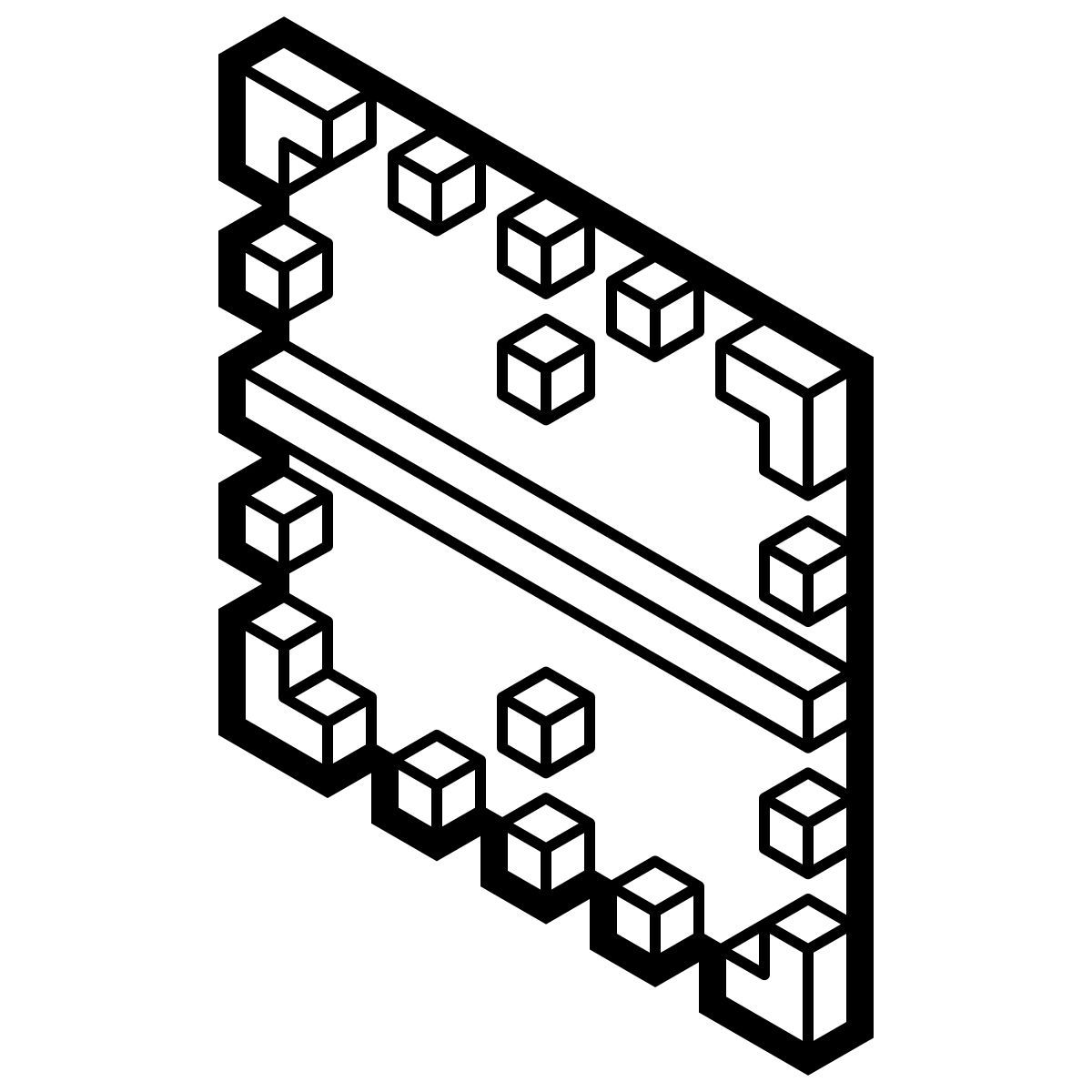 isometric line style 테두리 가로 icon