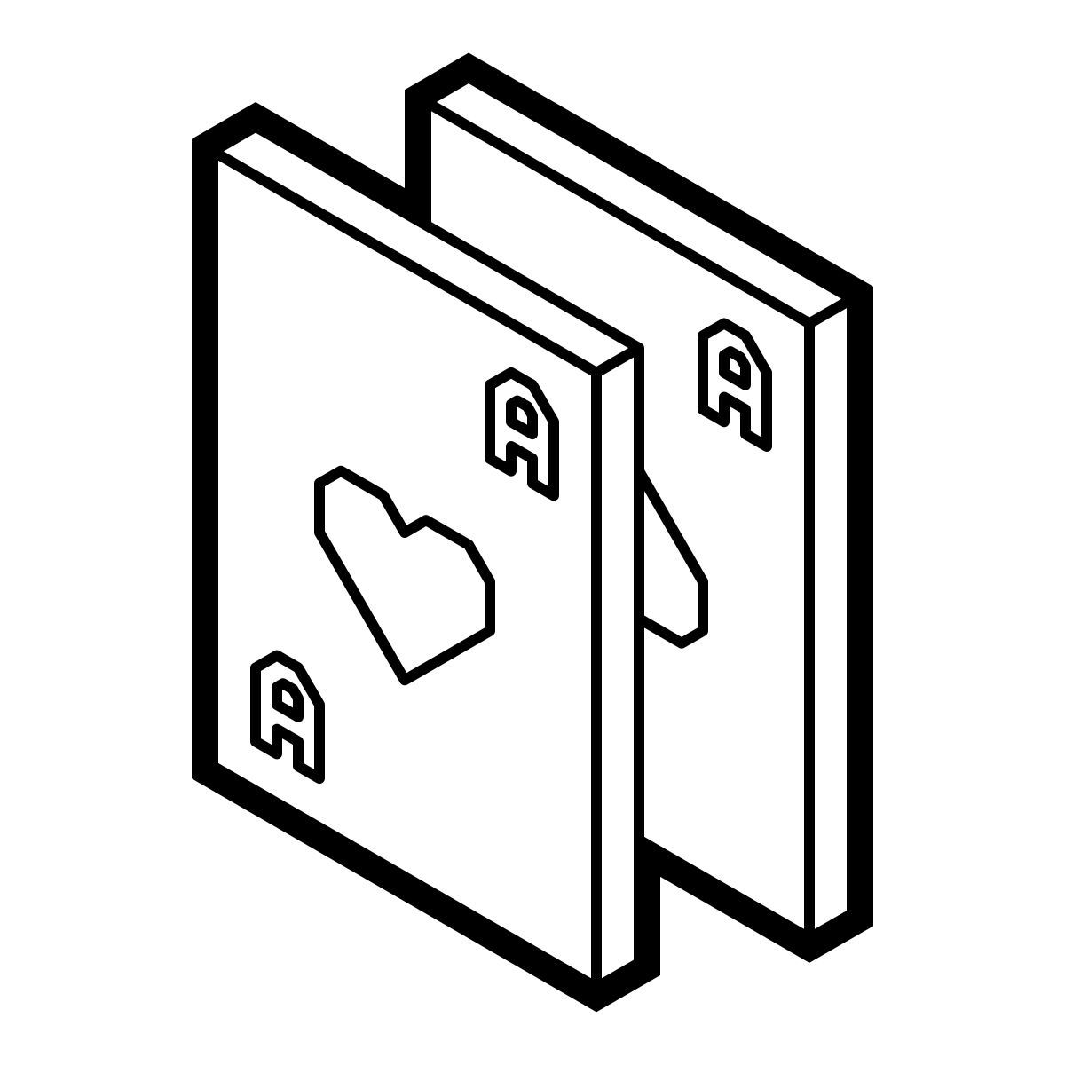 isometric line style karten icon