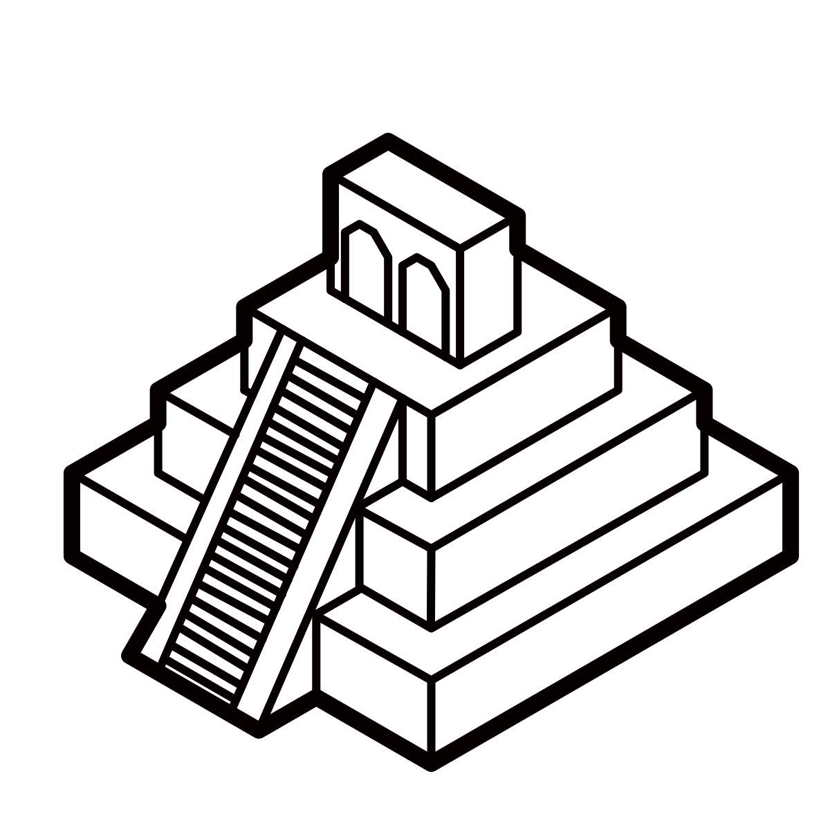 isometric line style chichen itza icon