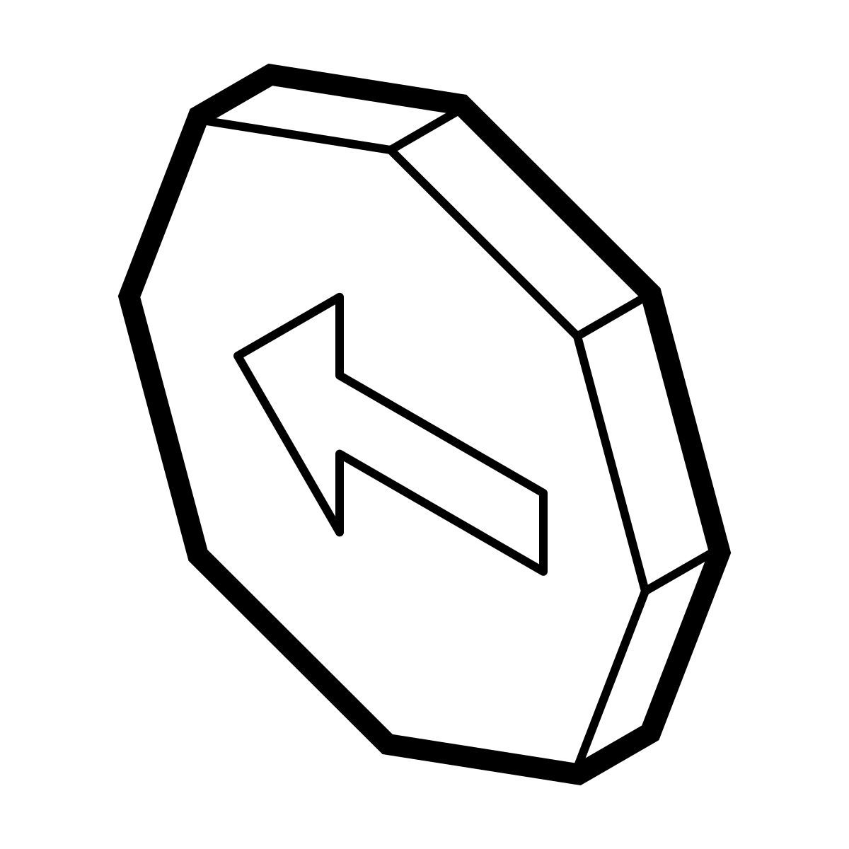 isometric line style botón de retroceso icon