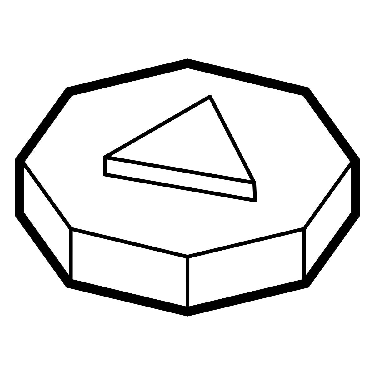 isometric line style circled play button icon