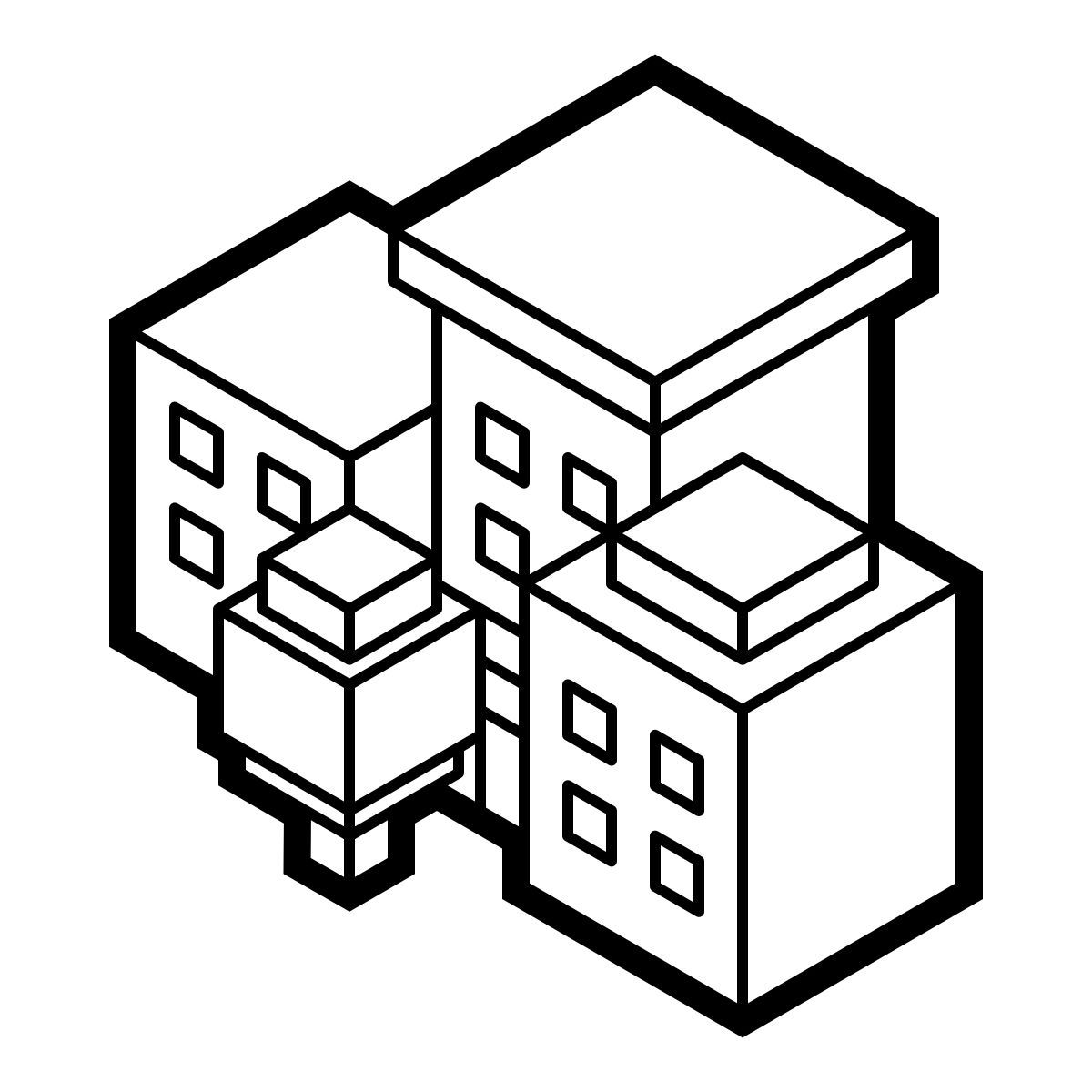 isometric line style cidade icon
