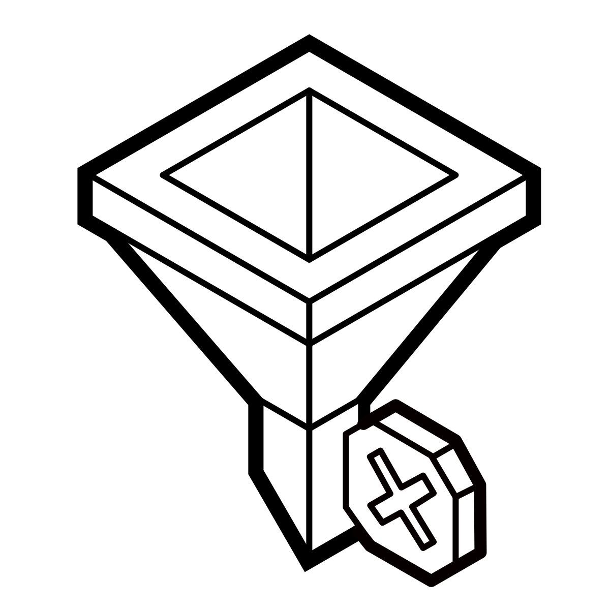 isometric line style filter löschen icon
