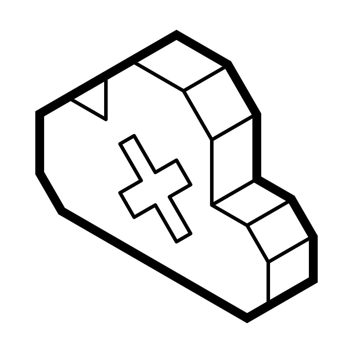 isometric line style nube cruz icon