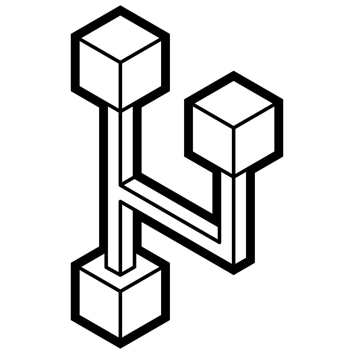 isometric line style code fork icon