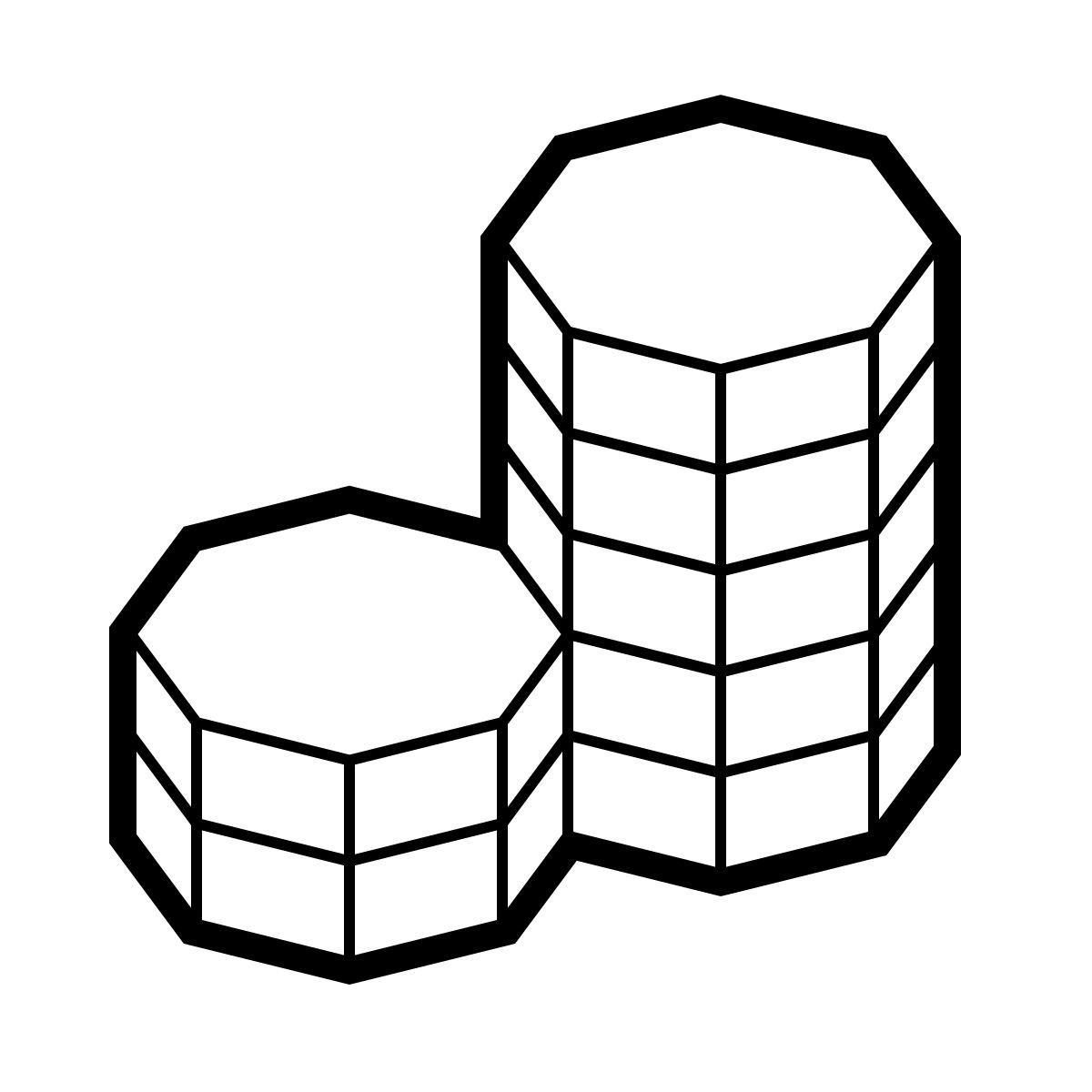 isometric line style coins icon