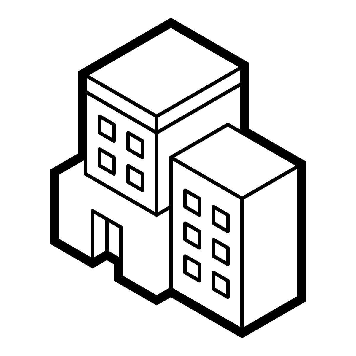isometric line style unternehmen icon