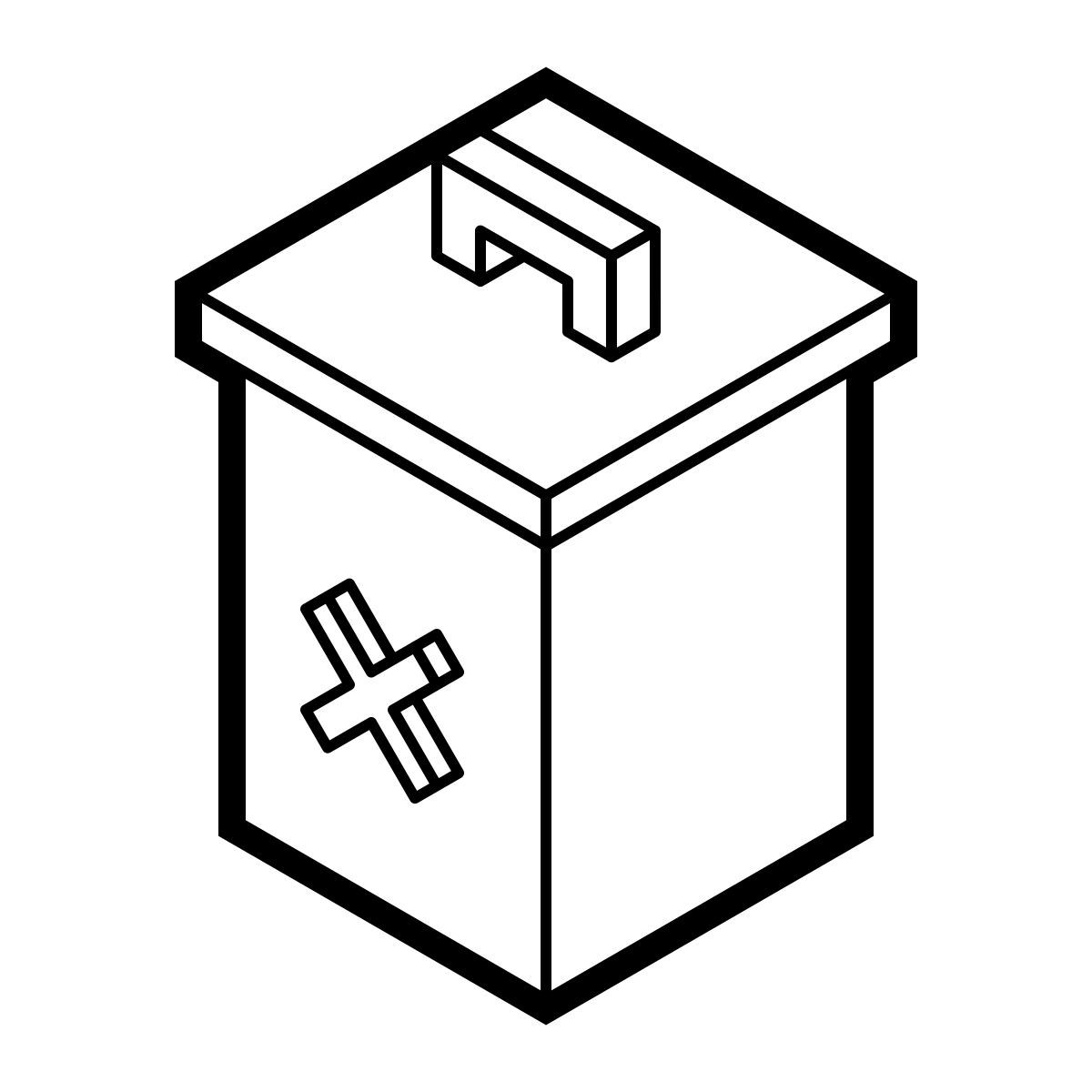 isometric line style borrar para siempre icon