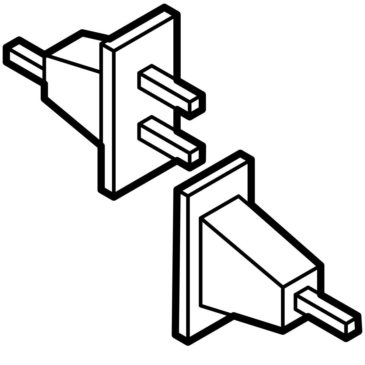 isometric line style disconnected icon