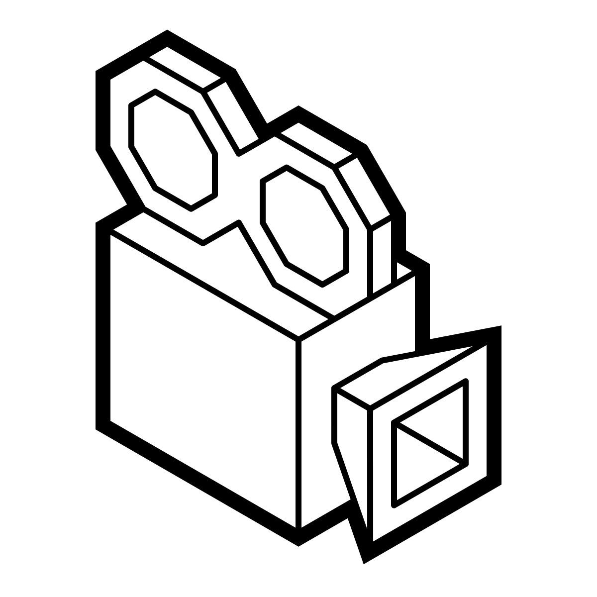 isometric line style documentario icon