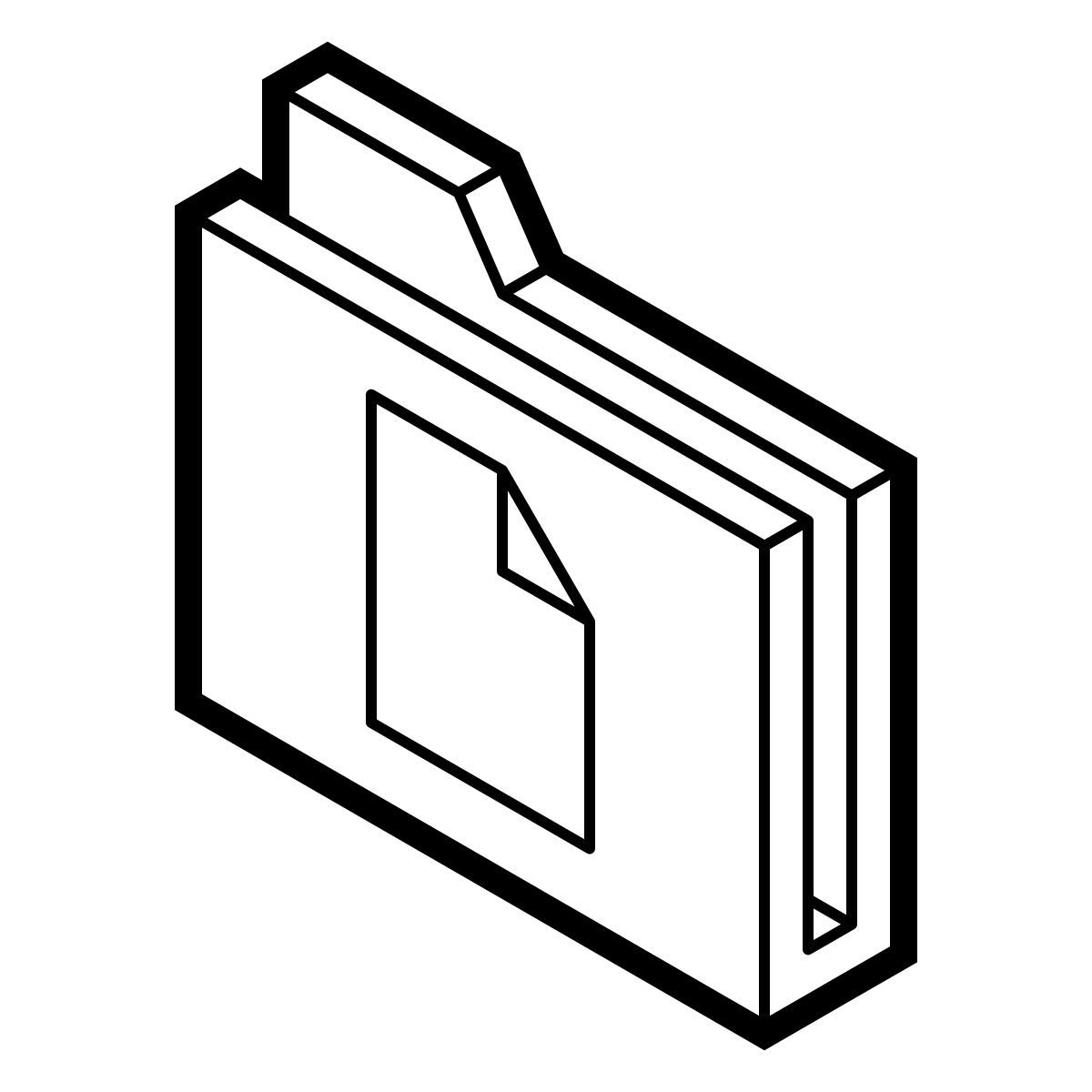 isometric line style 문서 폴더 icon