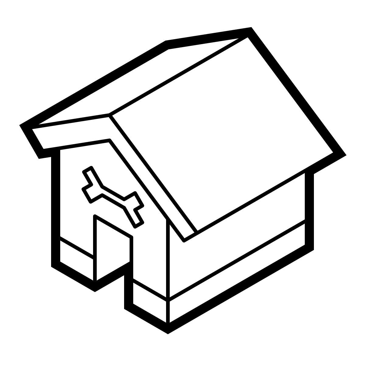 isometric line style 狗屋 icon