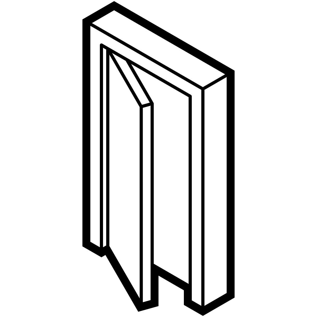 isometric line style puerta abierta icon