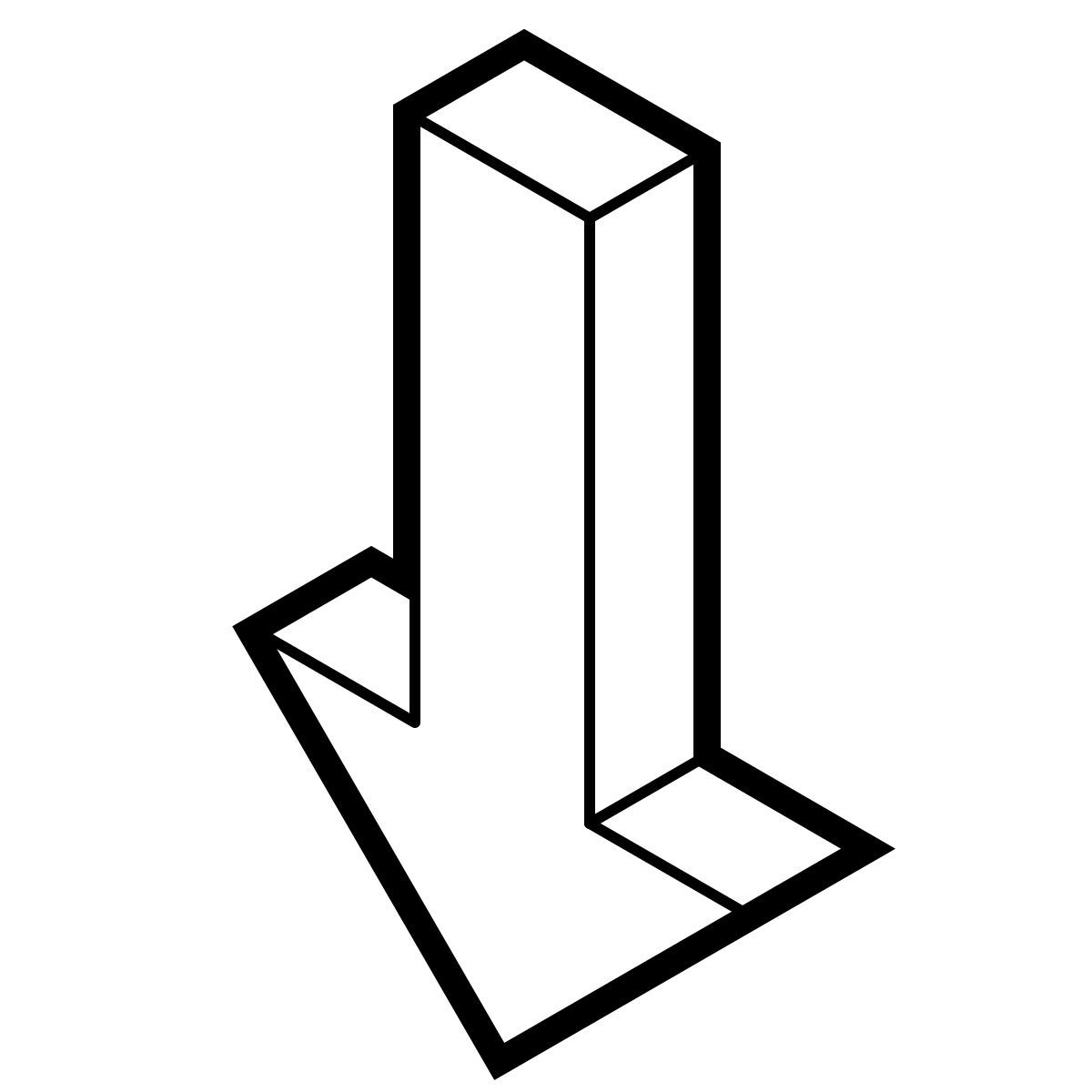 isometric line style abajo icon