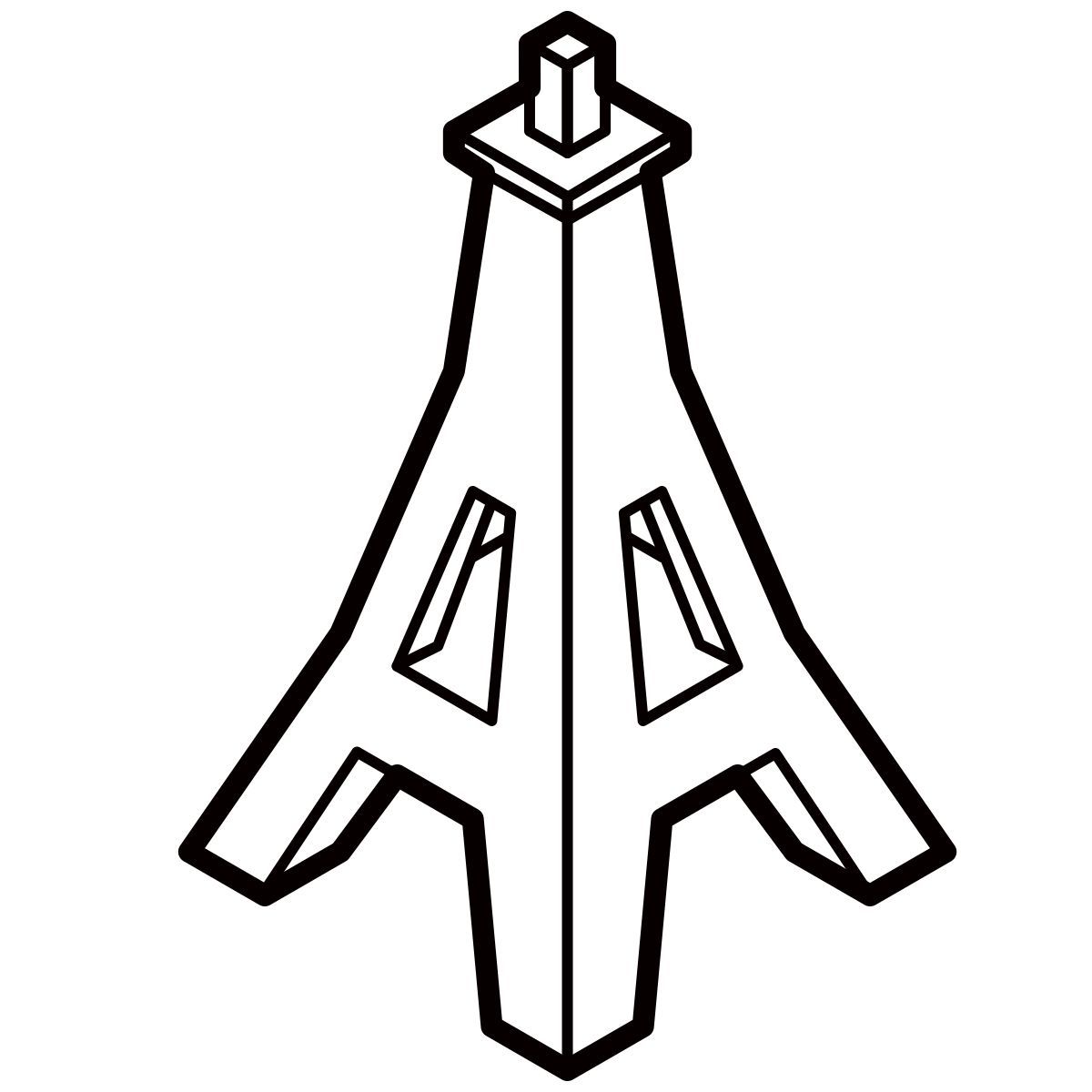 isometric line style torre eiffel icon