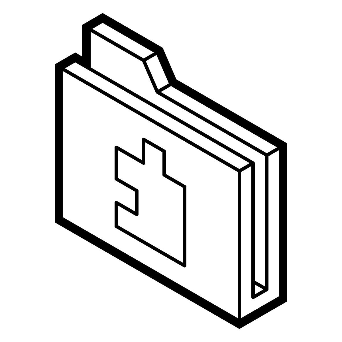 isometric line style extensions folder icon