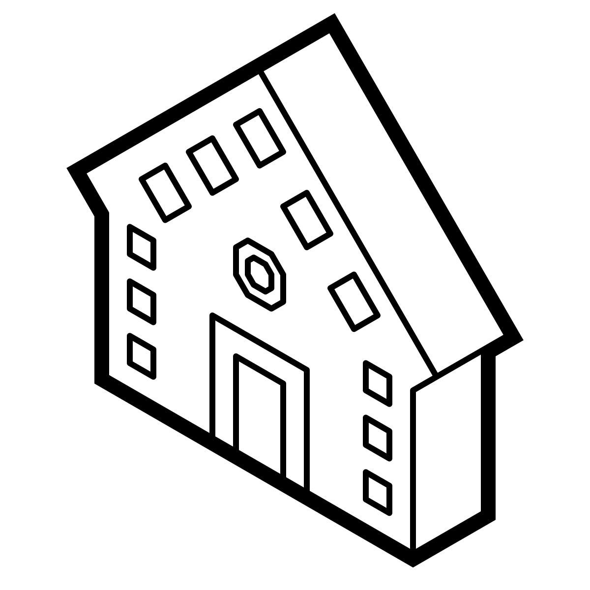 isometric line style gingerbread house icon