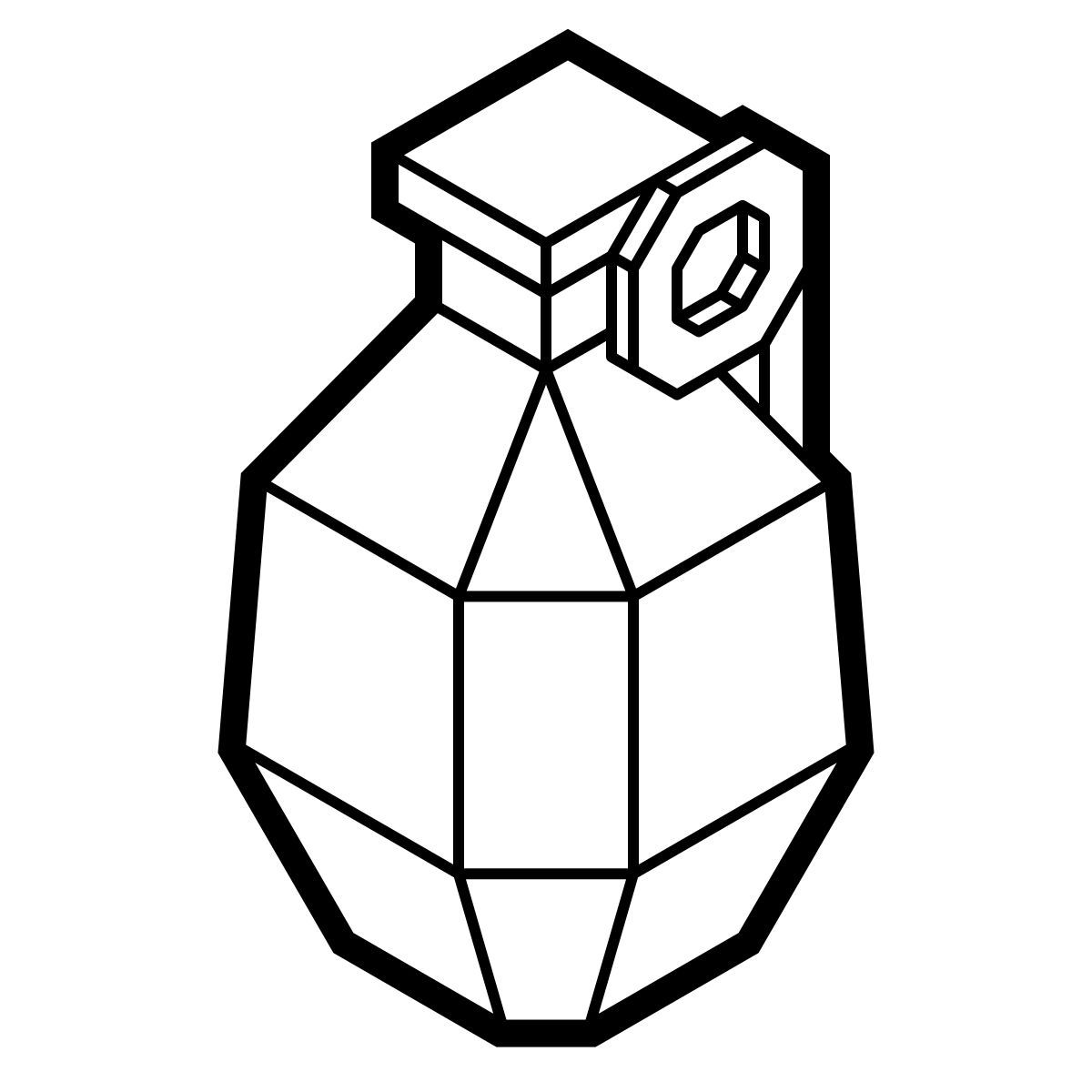 isometric line style 手榴弹 icon