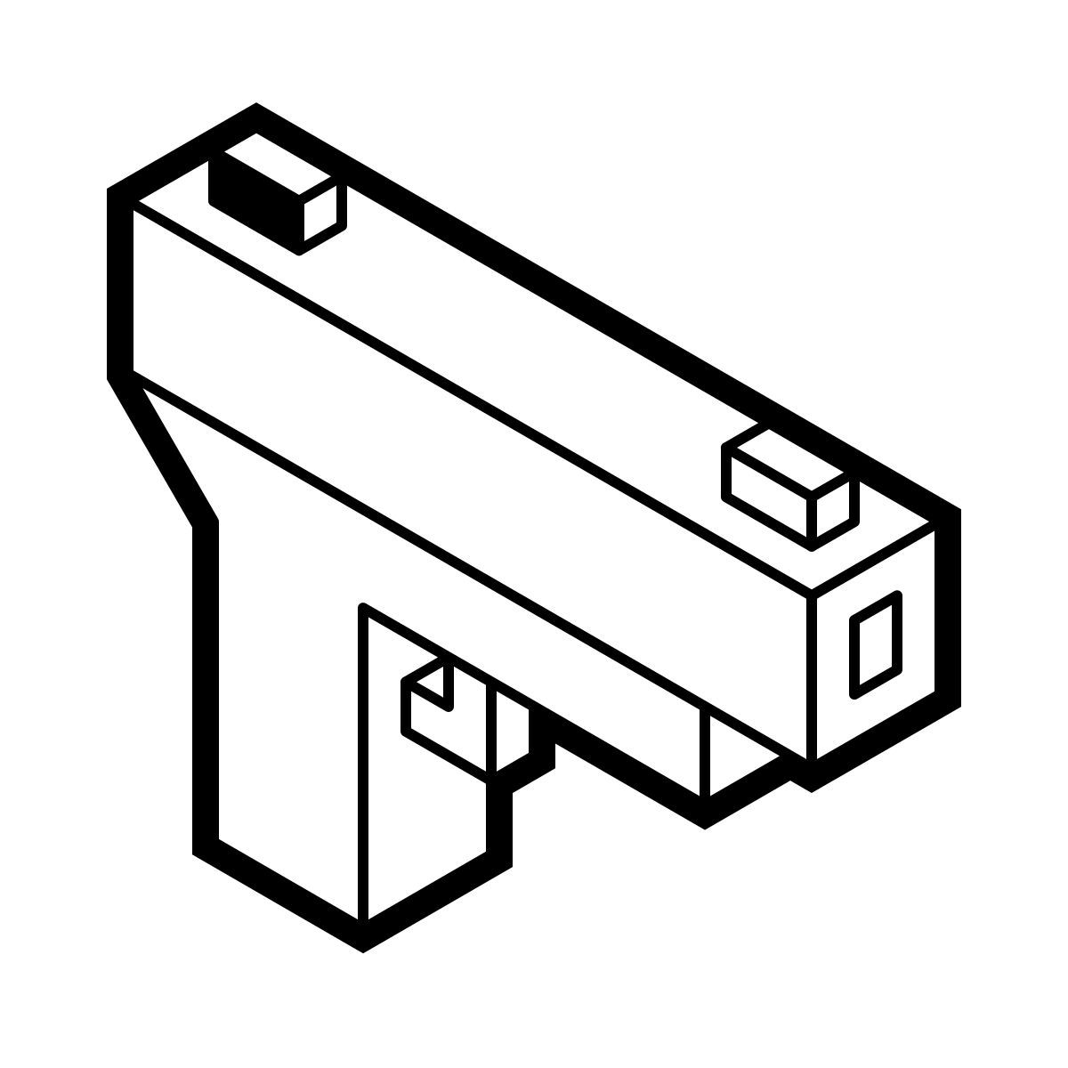 isometric line style pistola icon